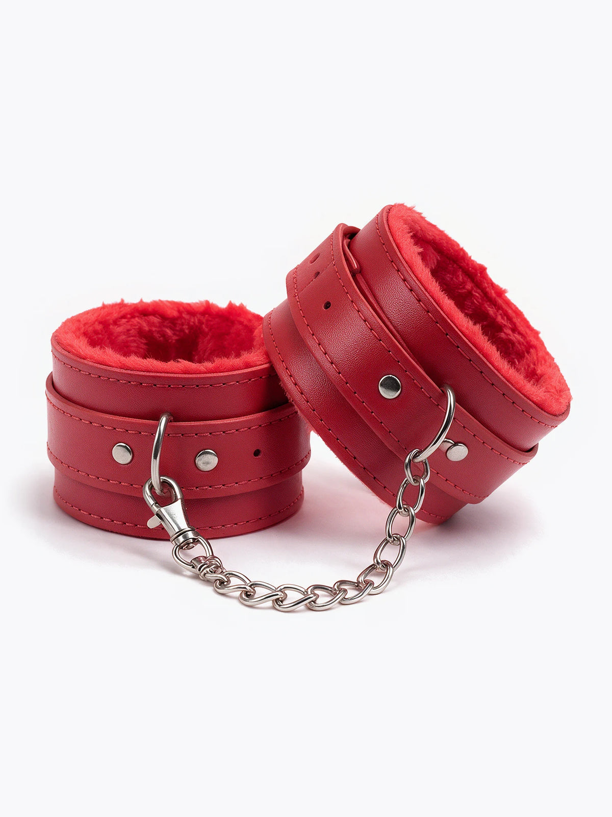 Esposas eco cuero con felpa ROJO