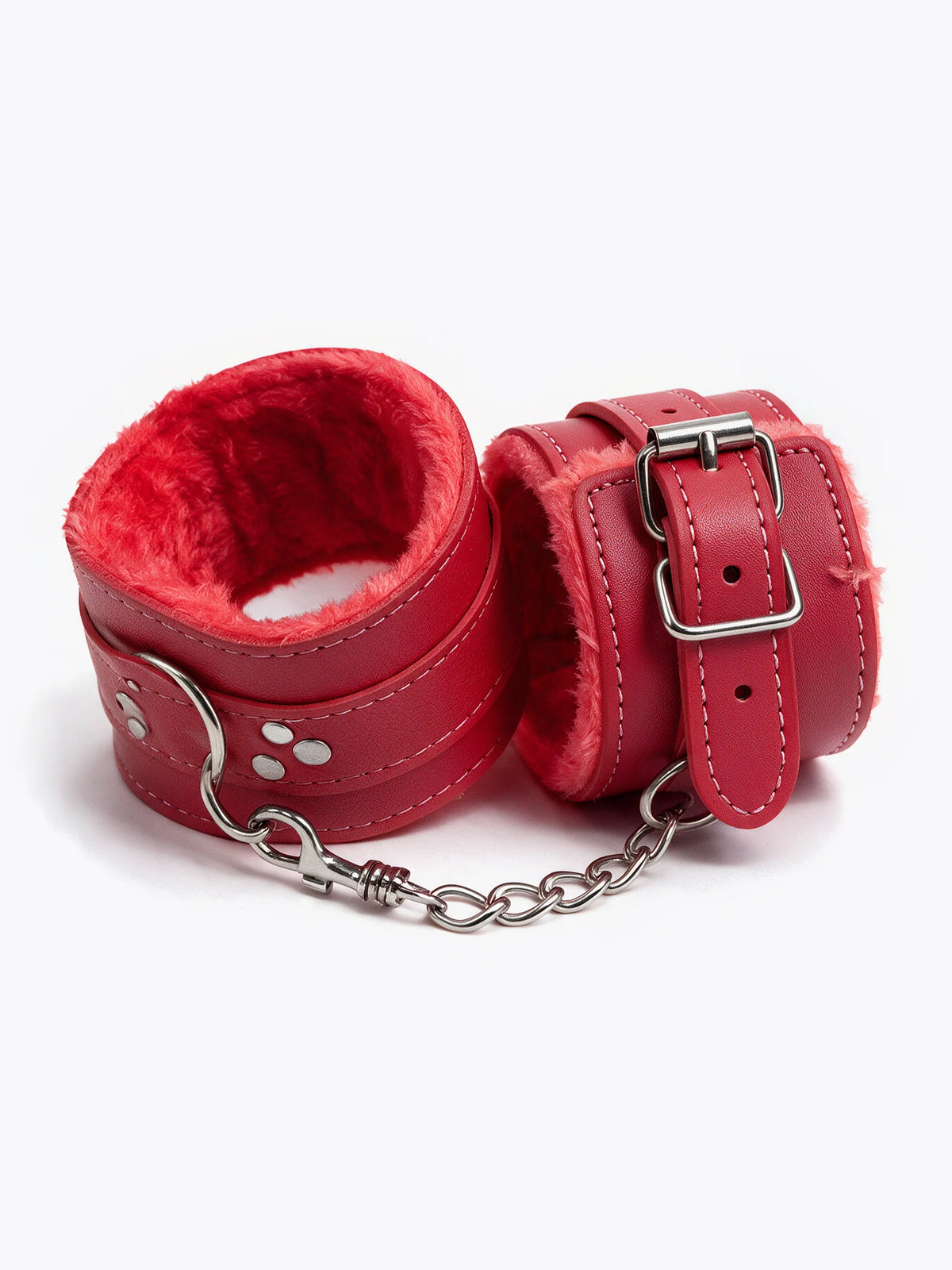 Esposas eco cuero con felpa ROJO