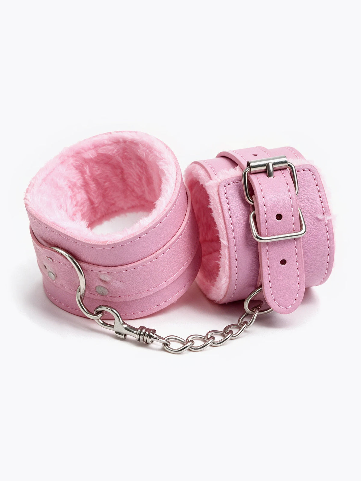 Esposas eco cuero con felpa Rosado