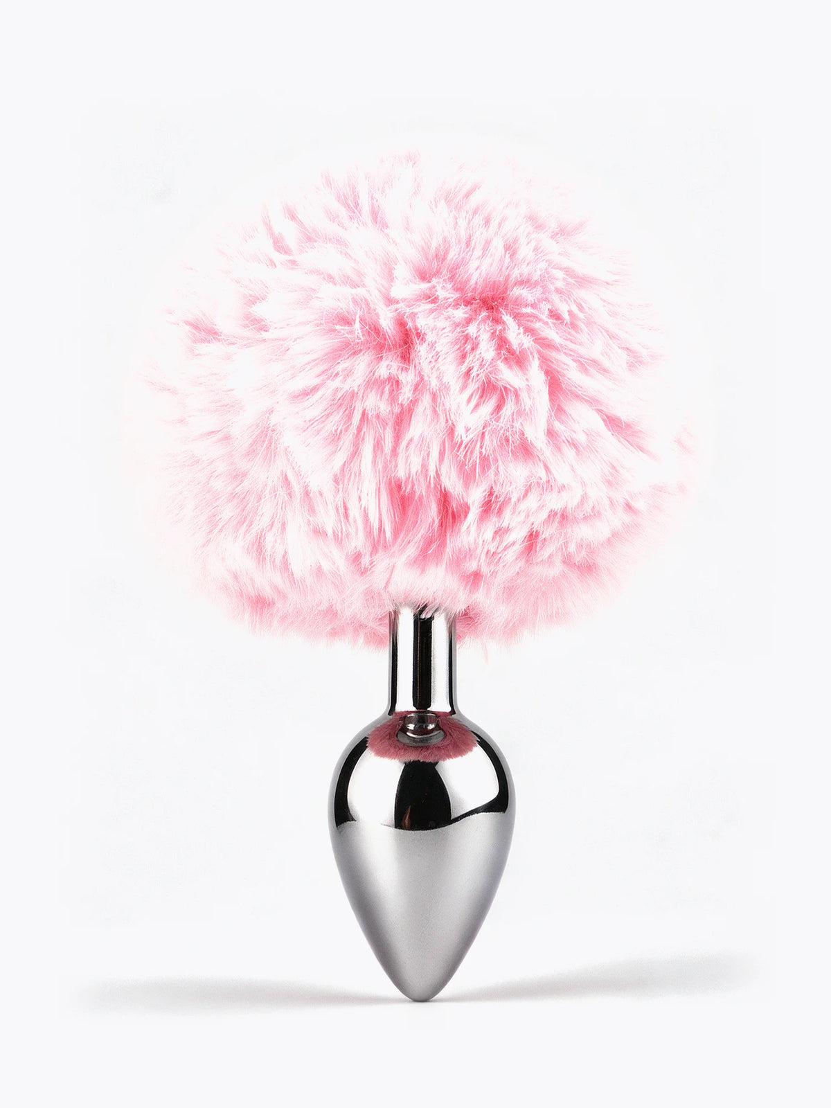 Plug anal metalizado cola de conejo Rosado