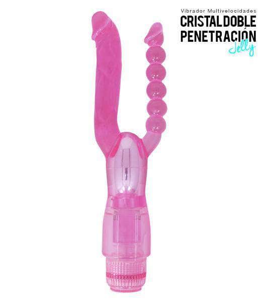 Vibrador cristal doble penetración jelly